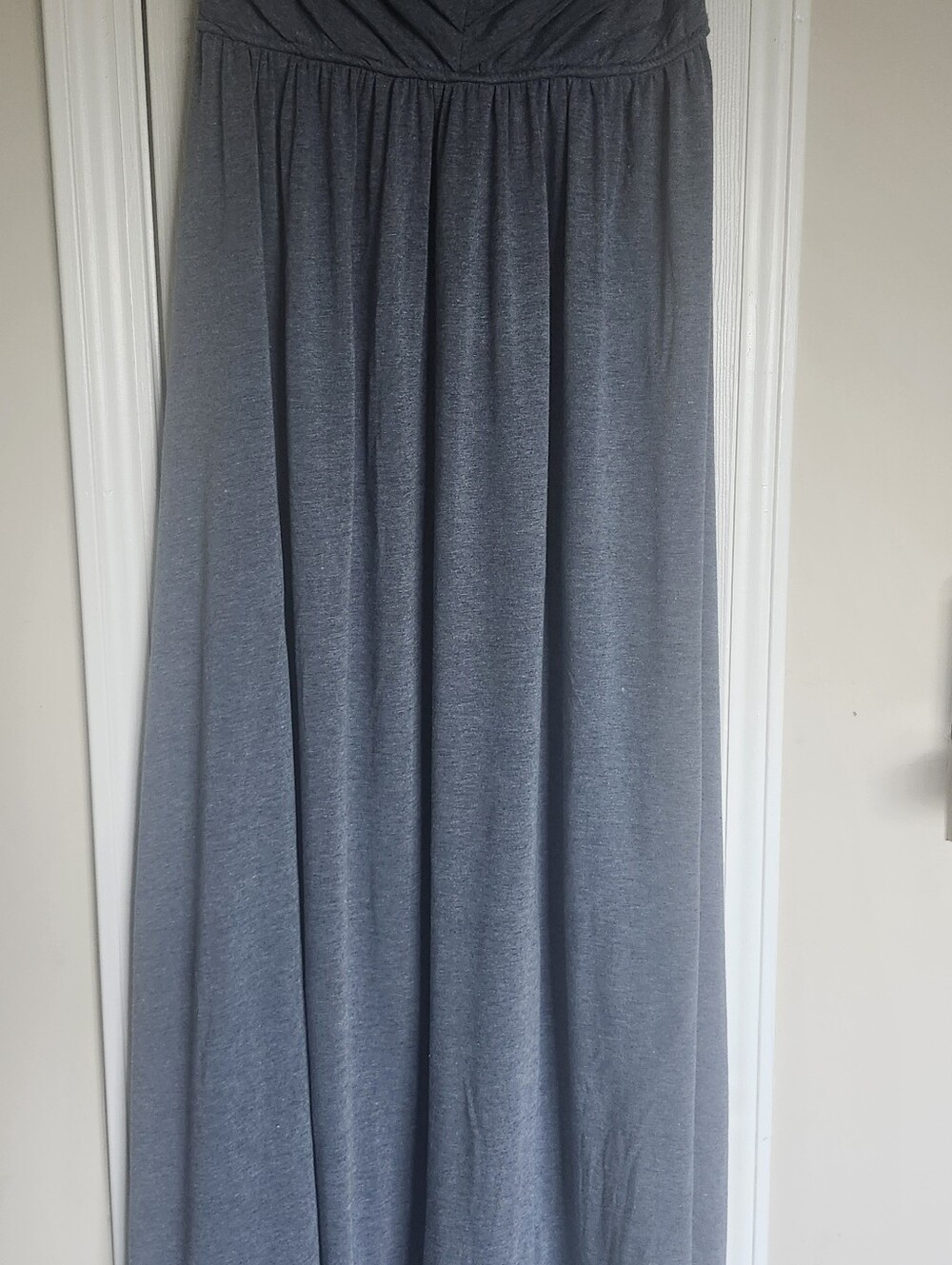 Grey Maxi Skirt / Dress - Simple Gathered Waist